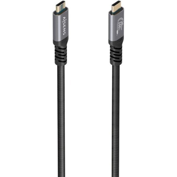 Cable USB 3.2 Tipo-C Aisens A107-0988/ USB Tipo-C Macho - USB Tipo-C Macho/ Hasta 100W/ 20Gbps/ 3m/ Negro 8435739904503 A107-0988 AIS-CAB A107-0988