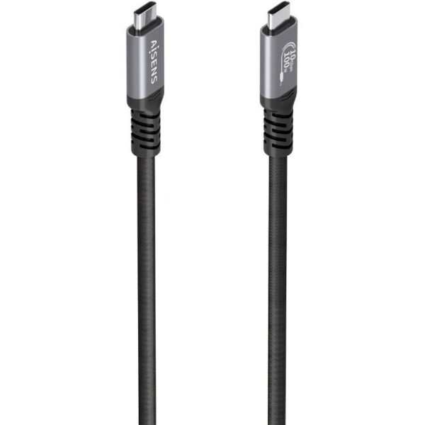 Cable USB 3.2 Tipo-C Aisens A107-0990/ USB Tipo-C Macho - USB Tipo-C Macho/ Hasta 100W/ 10Gbps/ 5m/ Negro 8435739904527 A107-0990 AIS-CAB A107-0990