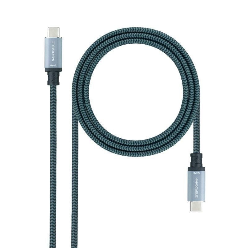 Cable USB 3.2 Tipo-C Nanocable 10.01.4103-COMB/ USB Tipo-C Macho - USB Tipo-C Macho/ Hasta 100W/ 20Gbps/ 3m/ Gris y Negro - Imagen 2