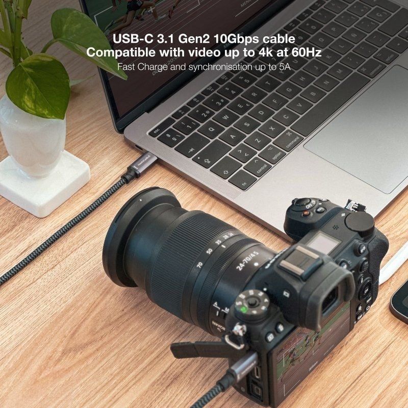 Cable USB 3.2 Tipo-C Nanocable 10.01.4103-COMB/ USB Tipo-C Macho - USB Tipo-C Macho/ Hasta 100W/ 20Gbps/ 3m/ Gris y Negro - Imagen 4