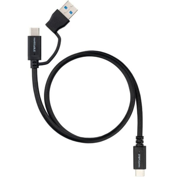 Cable USB 3.2 Tipo-C Nanocable 10.01.4803/ USB Tipo-C Macho/ USB Macho - USB Tipo-C Macho/ Hasta 60W/ 10Gbps/ 3m/ Negro 8433281017368 10.01.4803 NAN-CAB 10 01 4803