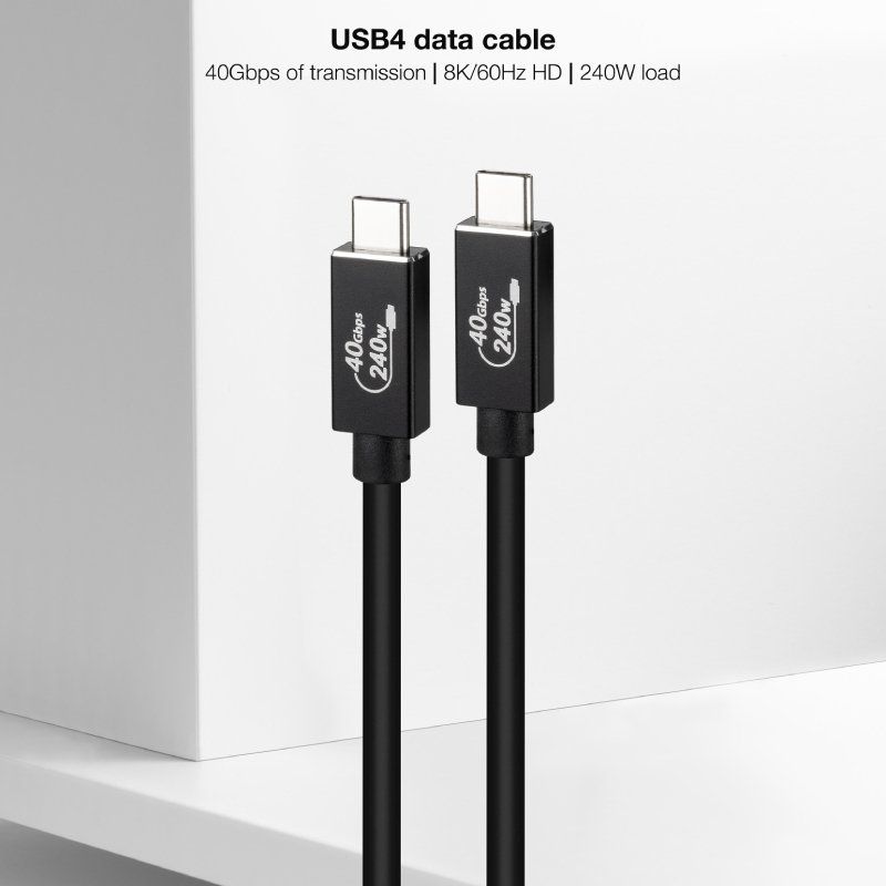 Cable USB 4.0 Nanocable 10.01.5001/ USB Tipo-C Macho - USB Tipo-C Macho/ Hasta 240W/ 40Gbps/ 1m/ Negro - Imagen 2