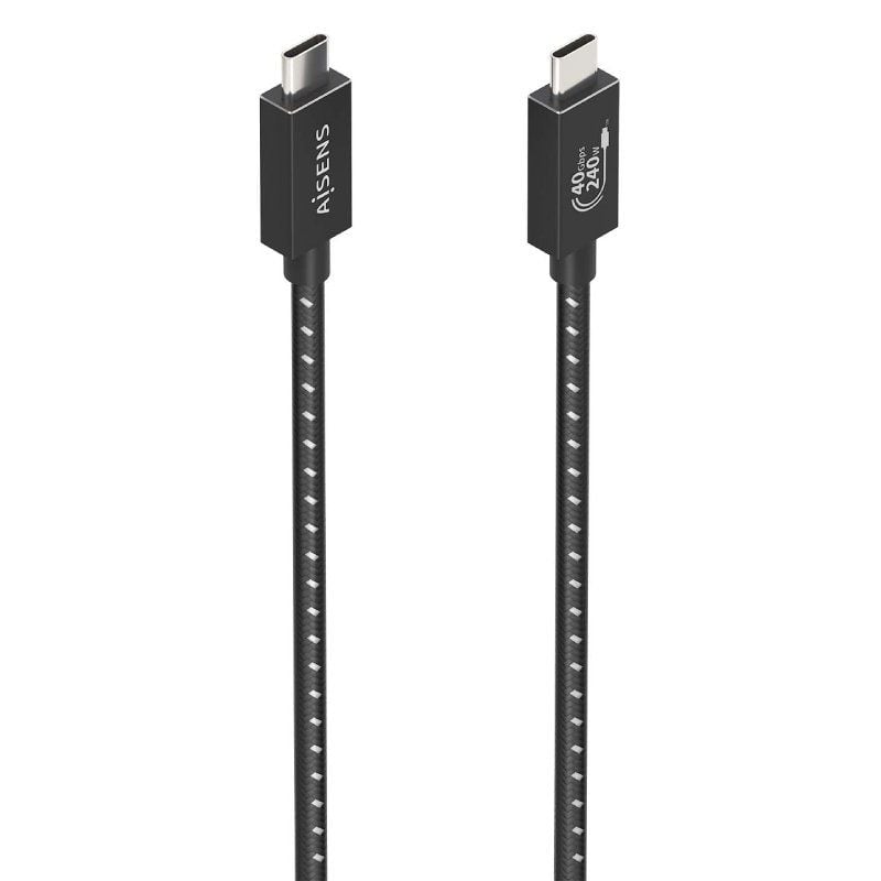 Cable USB 4.0 Tipo-C Aisens A156-0867/ USB Tipo-C Macho - USB Tipo-C Macho/ Hasta 240W/ 40Gbps/ 1m/ Gris 8435739901540 A156-0867 AIS-CAB A156-0867