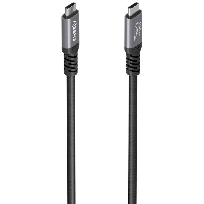 Cable USB 4.0 Tipo-C Aisens A156-0996/ USB Tipo-C Macho - USB Tipo-C Macho/ Hasta 240W/ 40Gbps/ 2m/ Negro - Imagen 2