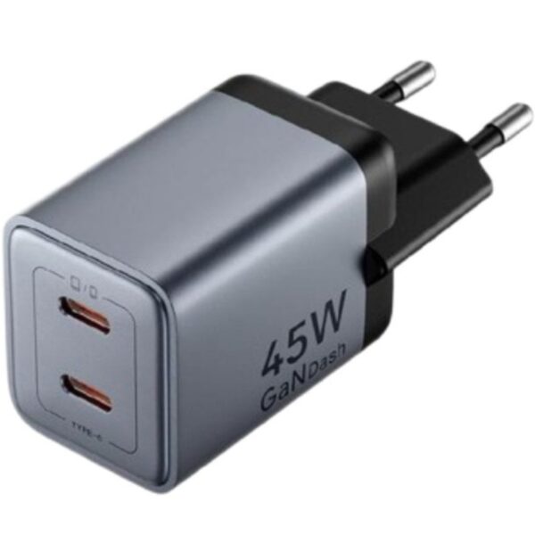 Cargador de Pared GaN Vention TZ-FCDH0-EU/ 2xUSB Tipo-C + Cable USB Tipo-C/ 45W 6922794791558 TZ-FCDH0-EU VEN-CARGA TZ-FCDH0-EU