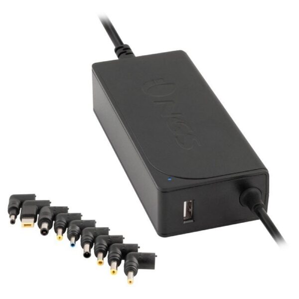 Cargador de Portátil NGS W-70W/ 1xUSB/ 70W/ Automático/ 9 Conectores/ Voltaje 18.5-20V 8436001313924 W-70W NGS-CAR W-70W