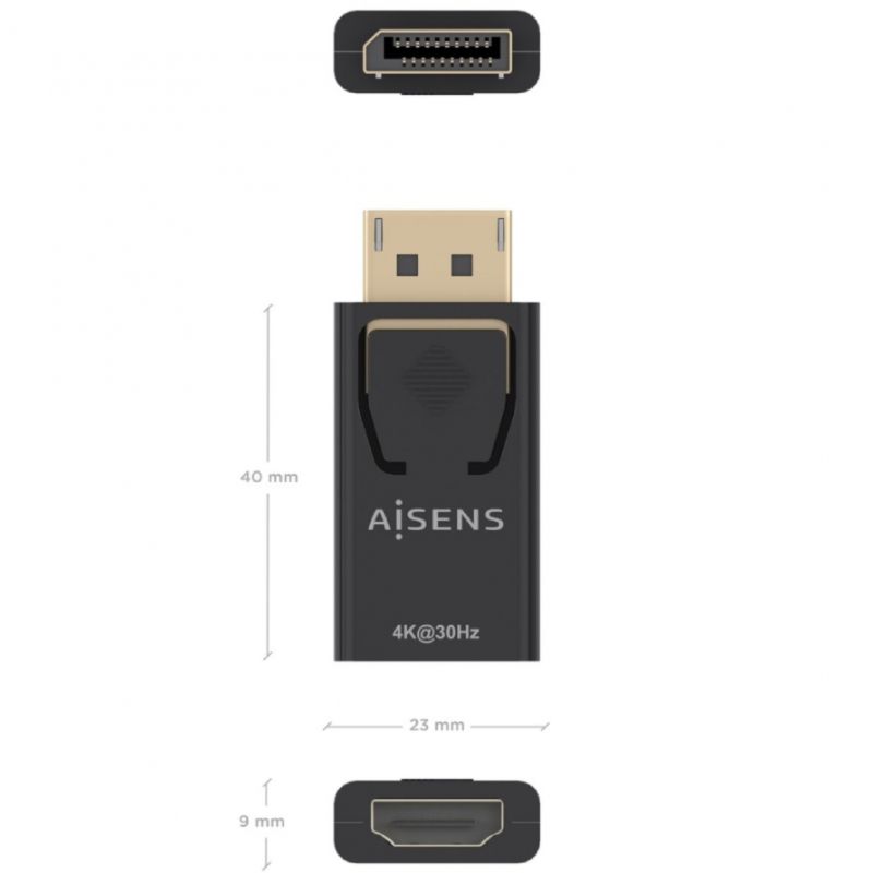 Conversor Aisens A125-0949/ DisplayPort Macho - HDMI Hembra/ Negro - Imagen 4