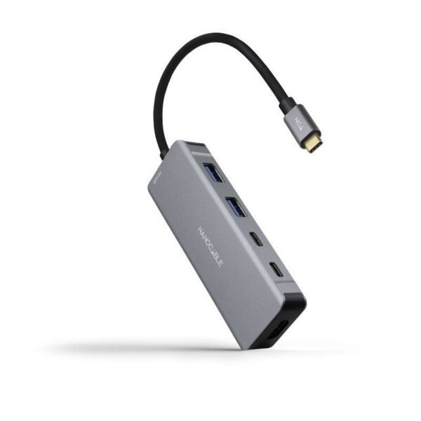Docking Tipo-C Nanocable 10.16.1006/ 2xUSB/ 1xHDMI 4K/ 2xUSB Tipo-C/ 1xUSB Tipo-C PD/ Gris 8433281014329 10.16.1006 NAN-HUB 10 16 1006