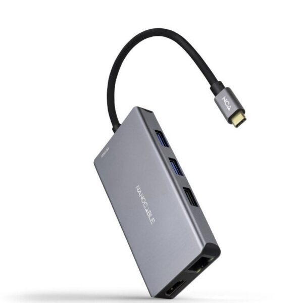 Docking Tipo-C Nanocable 10.16.1009/ 3xUSB/ 2xHDMI 4K/ 1xRJ45/ 1xLector tarjetas/ 1xUSB Tipo-C PD/ Gris 8433281014336 10.16.1009 NAN-HUB 10 16 1009