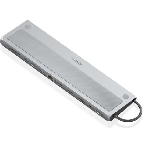 Docking USB Tipo-C Aisens ASUC-12P020-GR/ 2xHDMI 4K/ 3xUSB/ 1xUSB Tipo-C/ 1xRJ45/ 1xDisplayPort/ 1xLector Tarjetas/ 1xUSB Tipo-C PD/ Gris 8435739902929 ASUC-12P020-GR AIS-HUB ASUC-12P020-GR