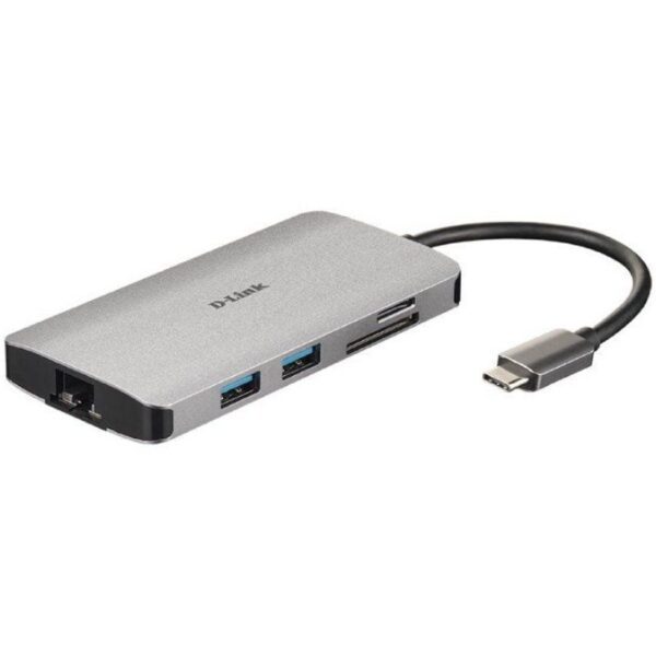 Docking USB Tipo-C D-Link DUB-M810/ 3xUSB/ 1xUSB Tipo-C/ 1xThunderbolt/ 1xHDMI 4K/ 1xRJ45/ 1xLector tarjetas/ Gris 790069450471 DUB-M810 DLK-HUB DUB-M810
