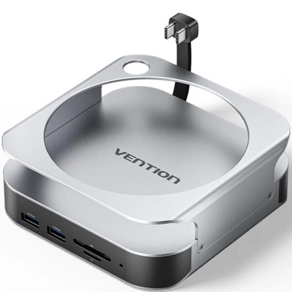 Docking para Mac Mini USB Tipo-C Vention THIHAG/ Ranura SSD M.2/ 4xUSB/ 1xUSB Tipo-C/ 1xDisplayPort 4K/ 1xLector Tarjetas/ 1xJack 3.5mm 6922794796218 THIHAG VEN-DOCK THIHAG