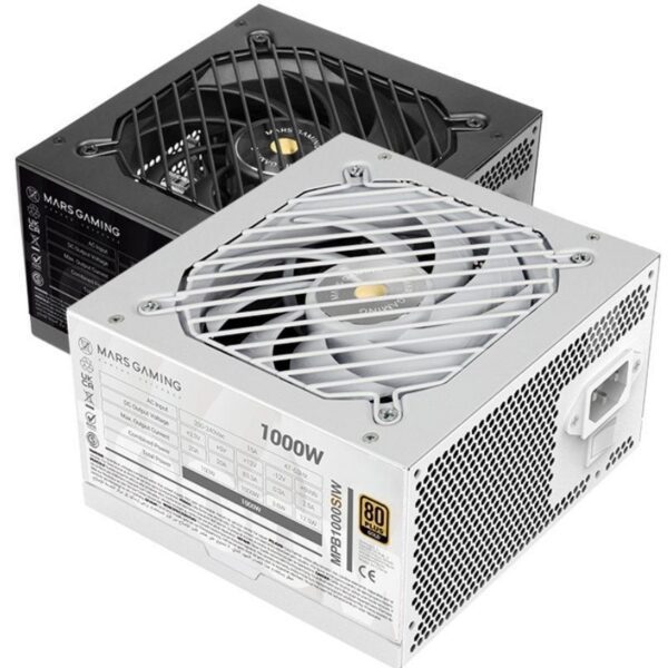 Fuente de Alimentación Mars Gaming MPB1000SI/ 1000W/ Ventilador 12cm/ 80 Plus Gold/ Blanca 8435693110651 MPB1000SIW TAC-FUENTE MPB1000SI WH