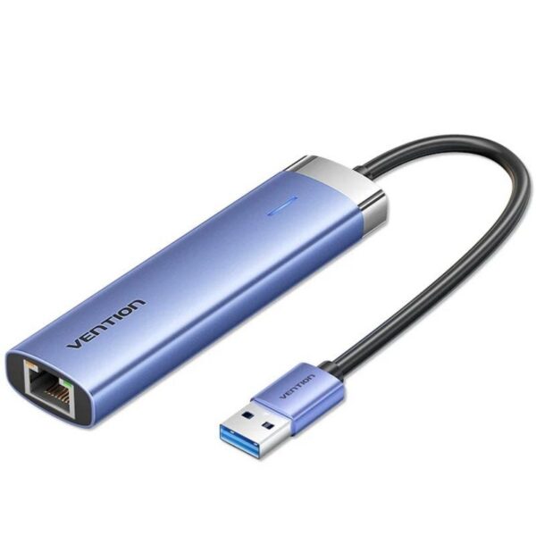 Hub USB 3.0 Vention TGFSB/ 3xUSB/ 1xRJ45/ 1xUSB Tipo-C PD/ Azul 6922794781245 TGFSB VEN-HUB TGFSB