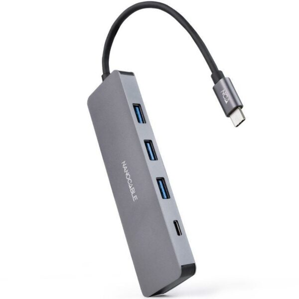 Hub USB Tipo-C Nanocable 10.16.4409/ 3xUSB/ 1xUSB Tipo-C/ Gris 8433281014053 10.16.4409 NAN-HUB 10 16 4409