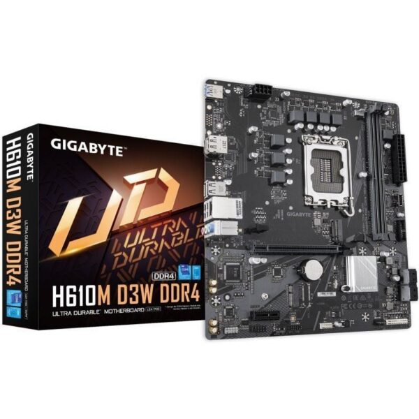 Placa Base Gigabyte H610M D3W DRR4 Socket 1700/ DDR4/ PCIe 4.0/ Micro ATX 4719331865245 9MH61M3W4-00-G10 GIG-PB H610M D3W DRR4