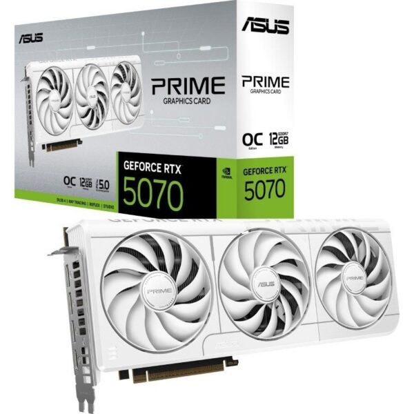 Tarjeta Gráfica Asus Prime GeForce RTX 5070 White OC Edition/ 12GB GDDR7 4711636046121 90YV0M19-M0NA00 ASU-GF PRIME RTX5070 WHO 12G