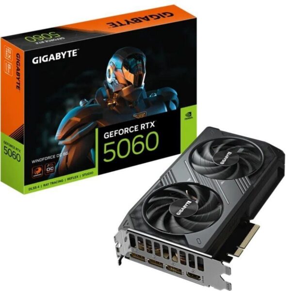 Tarjeta Gráfica Gigabyte GeForce RTX 5060 WindForce OC/ 8GB GDDR7 4719331356323 9VN5060WO-00-G10 GIG-GF RTX5060 WINF OC 8G