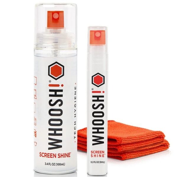 Kit Limpiador de Pantallas Whoosh Kit DUO WSH004/ Spray 100ml + Spray 8ml + 2 Paños Microfibra 837296000052 WSH004 WHOS-SPRAY WSH004