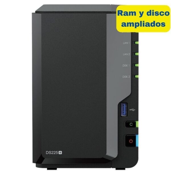 NAS Synology Diskstation DS225+/ 2 Bahías 3.5"- 2.5"/ 6GB DDR4/ 8TB/ Formato Torre 8435797000407 DS225+/6G 8TB SYN-NAS DS225 PLUS 6GB 8TB