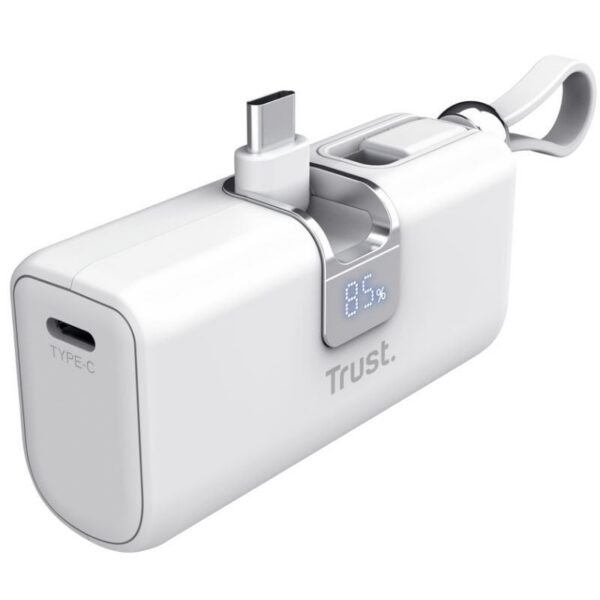 Powerbank 5000mAh Trust Pacto 26105/ 18W/ Blanca 8713439261059 26105 TRU-BAT PACTO 5000 WH