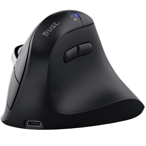Ratón Vertical Inalámbrico Trust Vyran 26107/ Batería recargable/ Hasta 3200 DPI 8713439261073 26107 TRU-MOU VYRAN ERGO BK