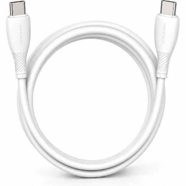 Cable USB 2.0 Tipo-C Vention TRVWF/ USB Tipo-C Macho - USB Tipo-C Macho/ Hasta 60W/ 480Mbps/ 1m/ Blanco 6922794797123 TRVWF VEN-CAB TRVWF